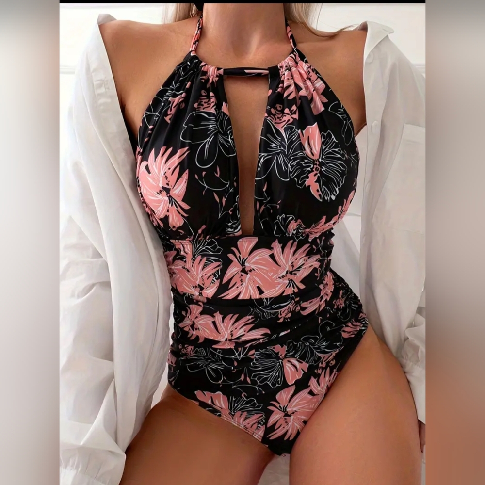 Floral one piece swimsuit